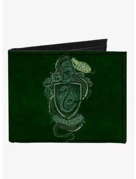 Harry Potter SlyTherin Serpent Crest Ambition Pride Cunning Banner Canvas Bifold Wallet, , hi-res