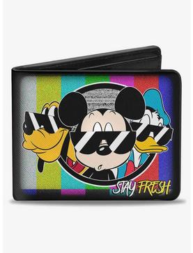 Disney Pluto Mickey Mouse Donald Duck Stay Fresh Group Bifold Wallet, , hi-res