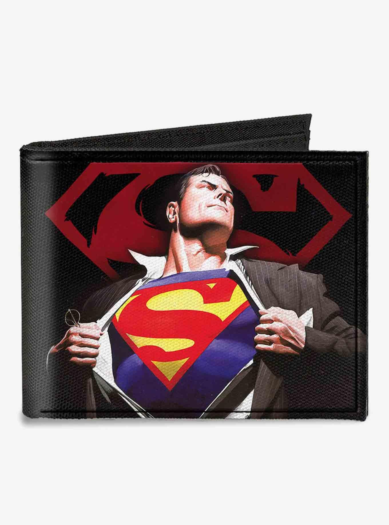 DC Comics Superman Forever Clark Kent Transition Shield Canvas Bifold Wallet, , hi-res