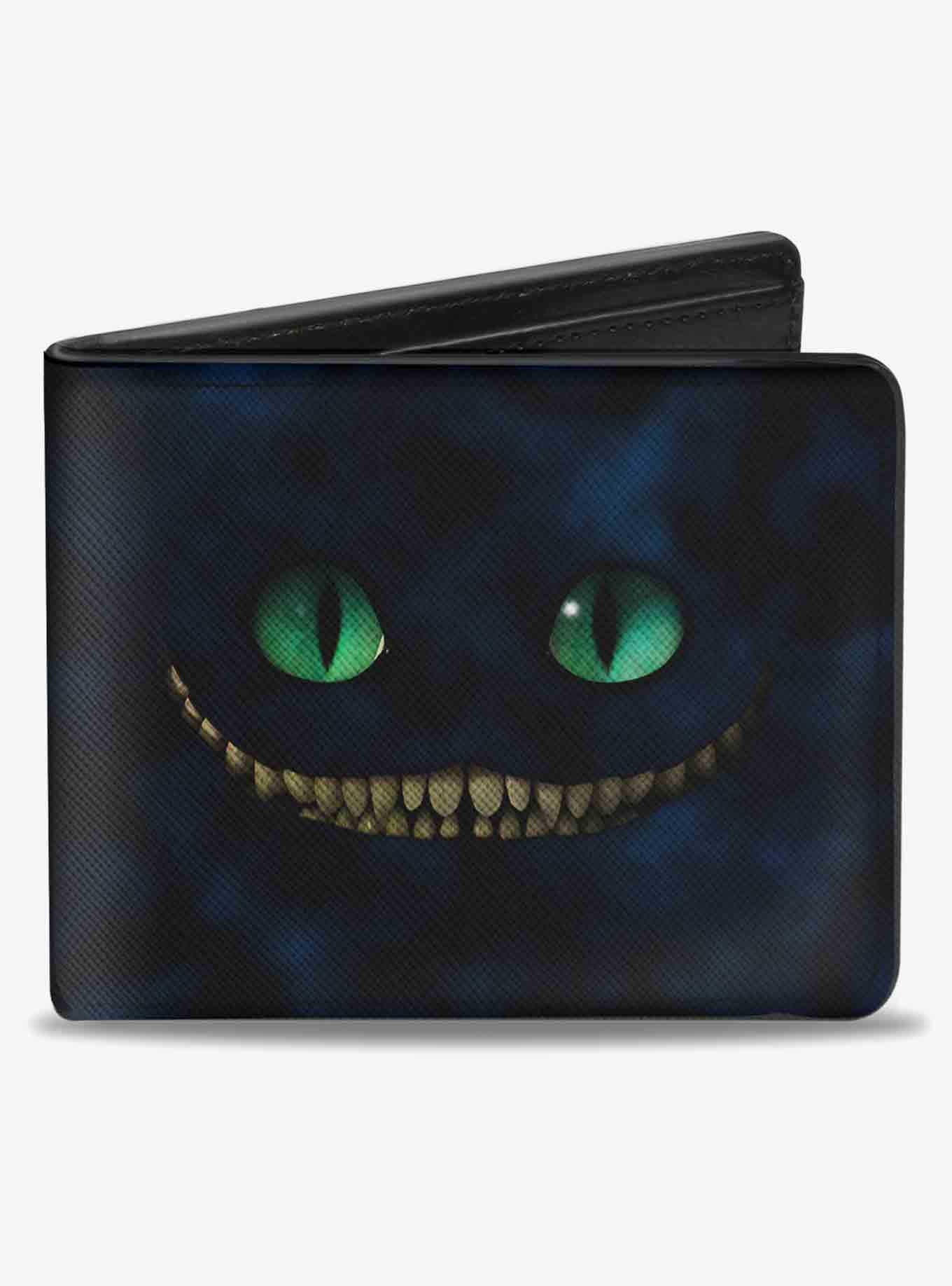 Disney Tim Burton's Alice In Wonderland Cheshire Cat Eyes Teeth Tree Pose Smokey Bifold Wallet, , hi-res