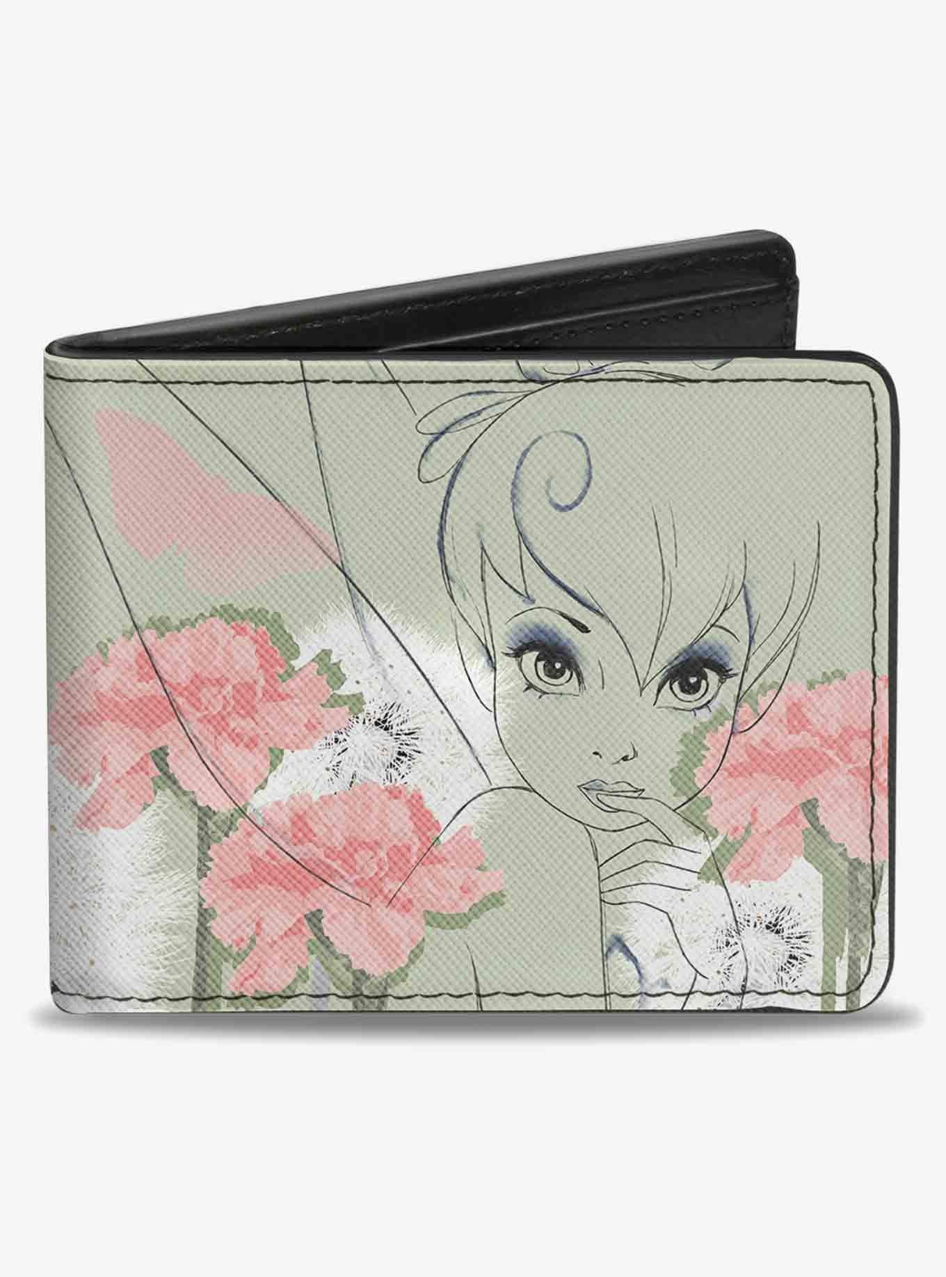 Disney Tinker Bell Sketch Carnations Dandelions Bifold Wallet, , hi-res