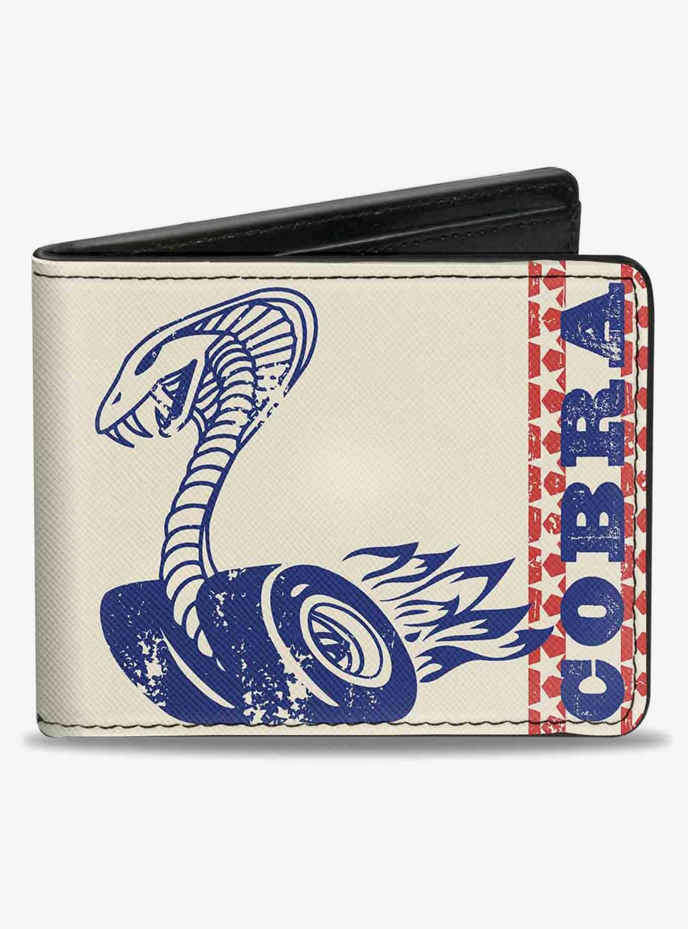 Vintage Cobra Jet Logo Cobra Stars Ford Script Bifold Wallet, , hi-res