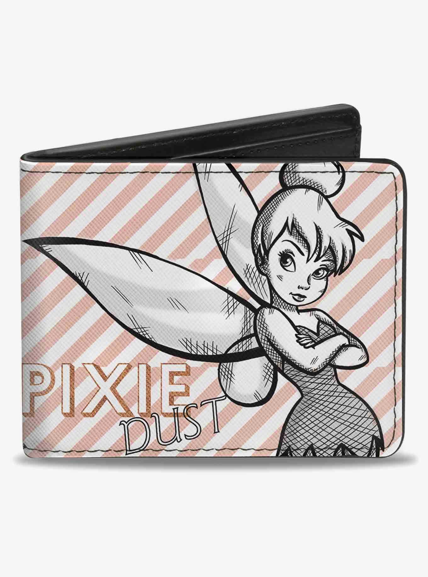 Disney Tinker Bell Sassy Pose Pixie Dust Stripes Bifold Wallet, , hi-res
