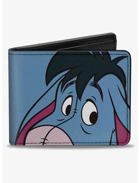 Disney Winnie The Pooh Eeyore Character Close Up Expression and Text Bifold Wallet, , hi-res