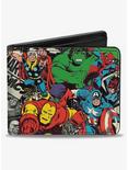 Marvel 5 Avengers Action Marvel Comics Logo Comic Scenes Full Color Bifold Wallet, , hi-res