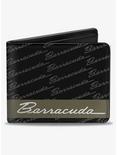 Barracuda Script Stripe Monogram Olive Bifold Wallet, , hi-res