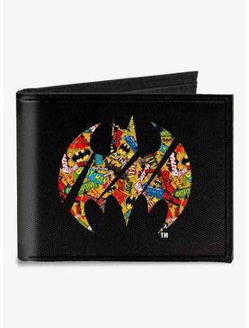 DC Comics Bat Signal Logos Stacked Canvas Bifold Wallet, , hi-res