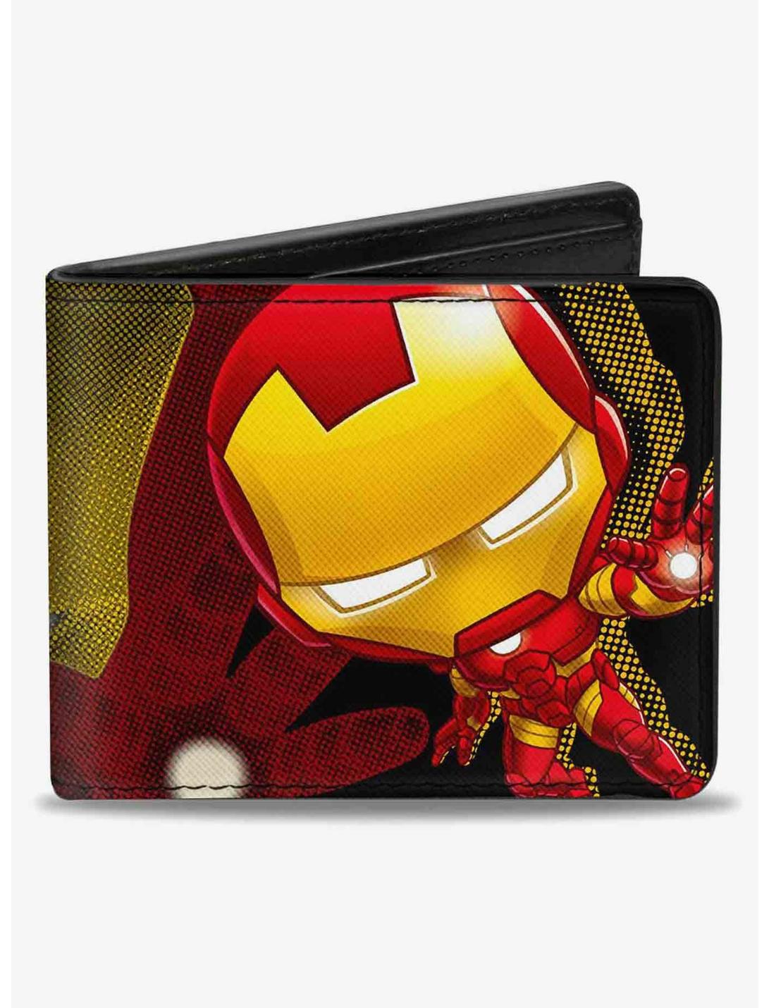Marvel Chibi Iron Man Repulsor Pose Halftone Bifold Wallet, , hi-res