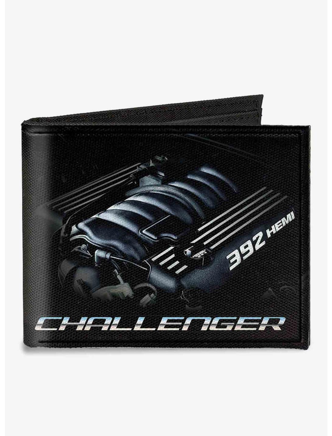 Challenger Bold 392 Hemi Engine Canvas Bifold Wallet, , hi-res