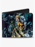 DC Comics Aquaman New 52 The Trench Underwater Comic Book Cover Pose Bifold Wallet, , hi-res