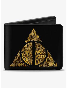 Harry Potter The Deathly Hallows Wand Stone Cloak Master of Death Symbol Bifold Wallet, , hi-res