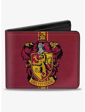Harry Potter Gryffindor Crest Vertical Stripe Burgundy Bifold Wallet, , hi-res