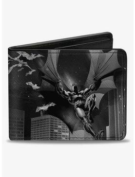 DC Comics Batman Beauty of Flight Action Pose Bats Skyline Bifold Wallet, , hi-res