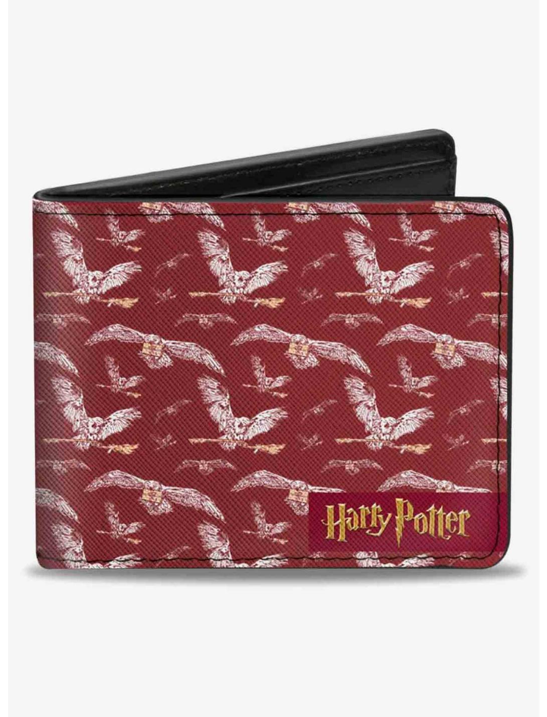Harry Potter Hedwig Flying Poses Burgundy Bifold Wallet, , hi-res