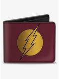 DC Comics Flash Logo12 Mesh Lattice Burgundy Bifold Wallet, , hi-res