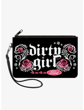 Floral Dirty Girl 4x4 Ford Pink Canvas Zip Clutch Wallet, , hi-res