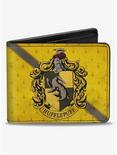 Harry Potter Hufflepuff Crest Stripe Weathered Bifold Wallet, , hi-res
