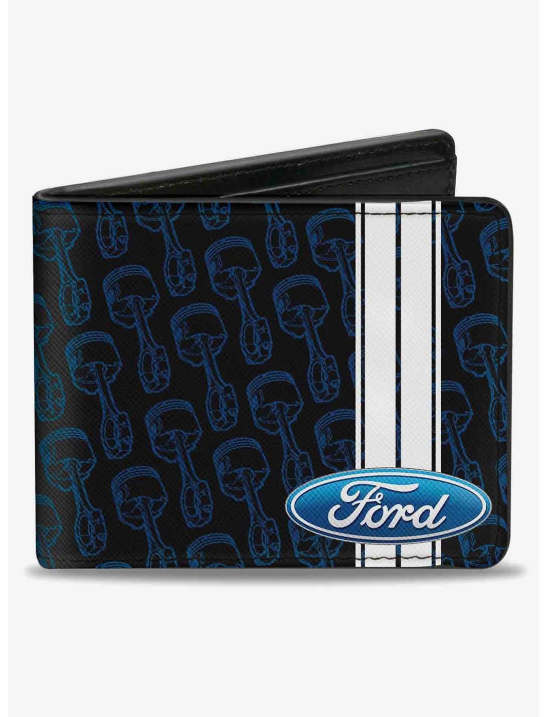 Ford Oval Stripe Piston Repeat Bifold Wallet, , hi-res