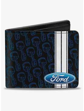 Ford Oval Stripe Piston Repeat Bifold Wallet, , hi-res