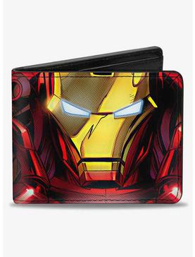 Marvel Iron Man Face Chest Arc Reactor Close Up Bifold Wallet, , hi-res