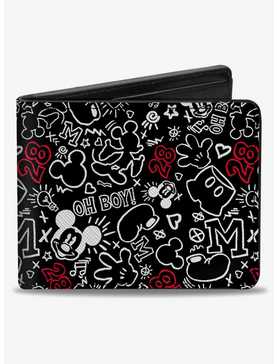 Disney Mickey Mouse Icon Doodles Collage Bifold Wallet, , hi-res