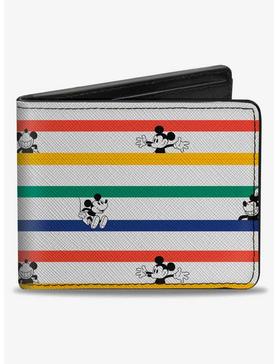 Disney Mickey Mouse Poses Stripes Bifold Wallet, , hi-res