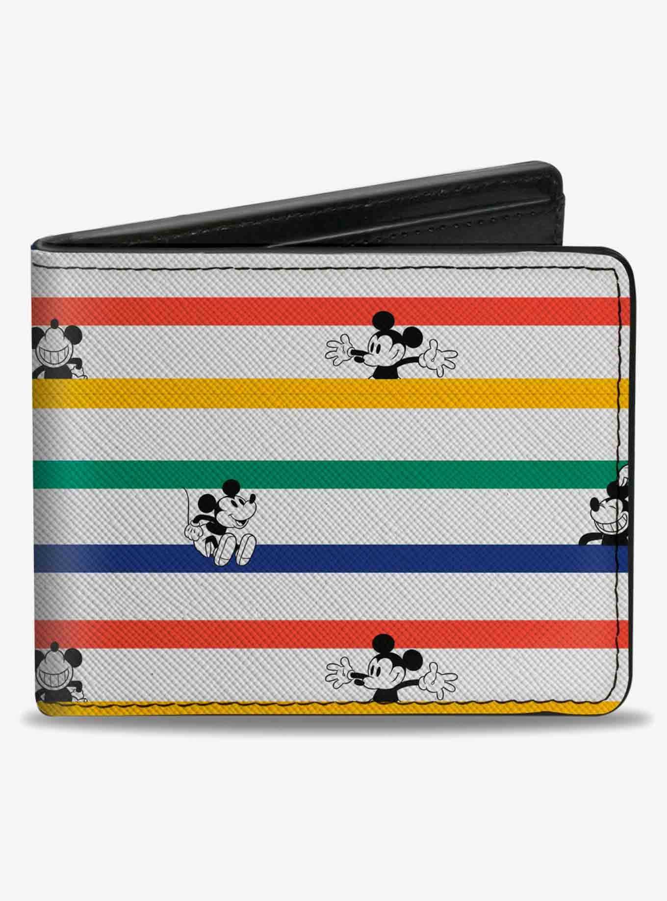Disney Mickey Mouse Poses Stripes Bifold Wallet, , hi-res