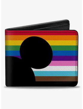 Plus Size Disney Mickey Mouse Pride Ears Icon Inclusion Rainbow Stripe Bifold Wallet, , hi-res