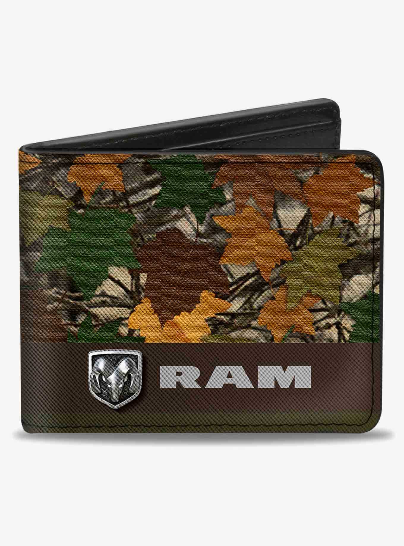 Ram Logo Leaf Camo Browns Bifold Wallet, , hi-res