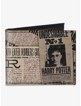 Harry Potter Newspaper Headlines Undesirable No 1 Canvas Bifold Wallet, , hi-res