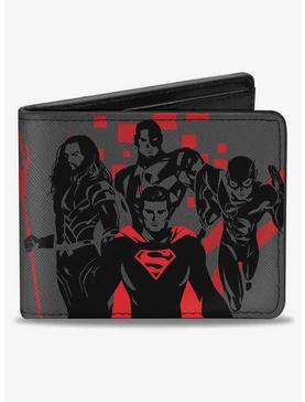 DC Comics Justice League 2017 4 Superhero Group Batman Pose Bifold Wallet, , hi-res