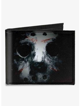 Plus Size Friday The 13th Jason Mask3 Close Up Canvas Bifold Wallet, , hi-res