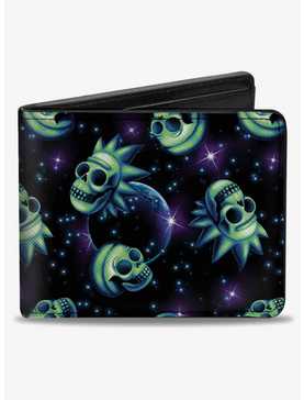 Rick and Morty Glow Skull in Space ScatteBifold Wallet, , hi-res