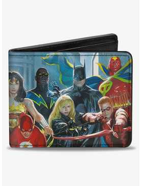 DC Comics Justice League of America Issue 12 Superhero Cover Pose Bifold Wallet, , hi-res