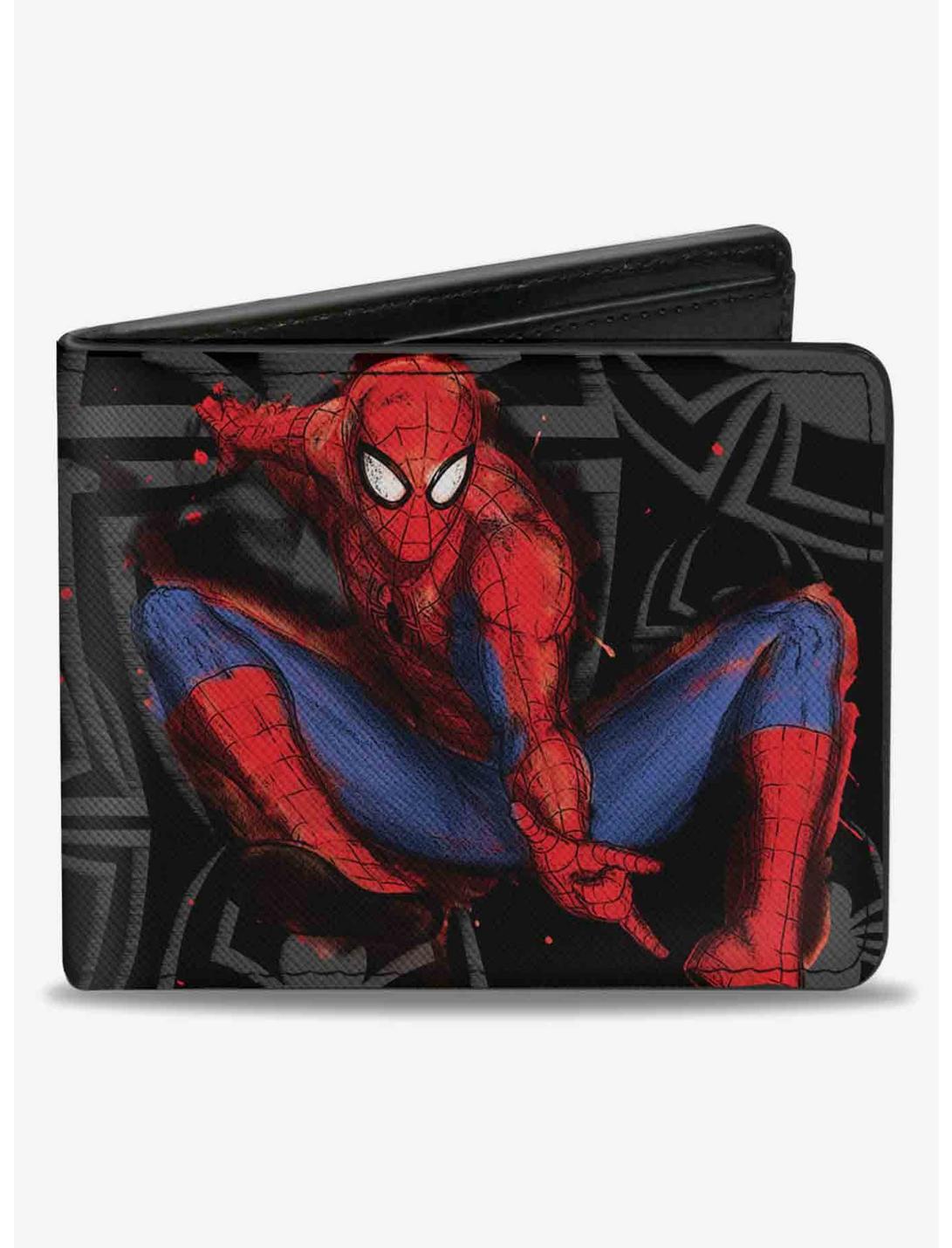 Marvel Spider-Man Jumping Pose Sketch Spiders Bifold Wallet, , hi-res