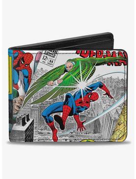 Marvel Spider-Man Vulture Battle Gargoyle Pose Comic Book Covers Bifold Wallet, , hi-res