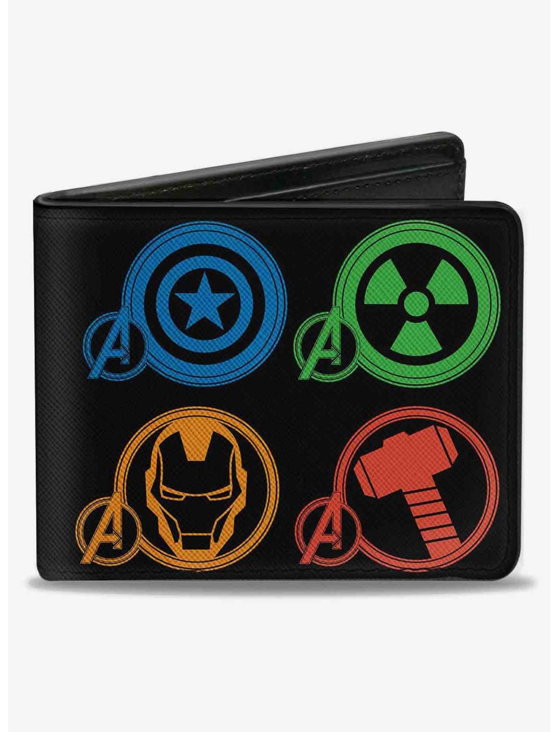 Marvel Avengers Superhero Logos Bifold Wallet, , hi-res