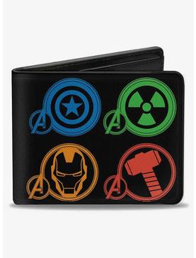 Marvel Avengers Superhero Logos Bifold Wallet, , hi-res