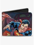 DC Comics Superman Flying Pose Shield Heat Vision Eyes Pose Close Up Bifold Wallet, , hi-res