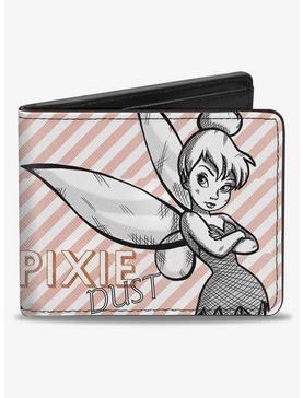 Disney Tinker Bell Sassy Pose2 Pixie Dust Stripes Pink Bifold Wallet, , hi-res