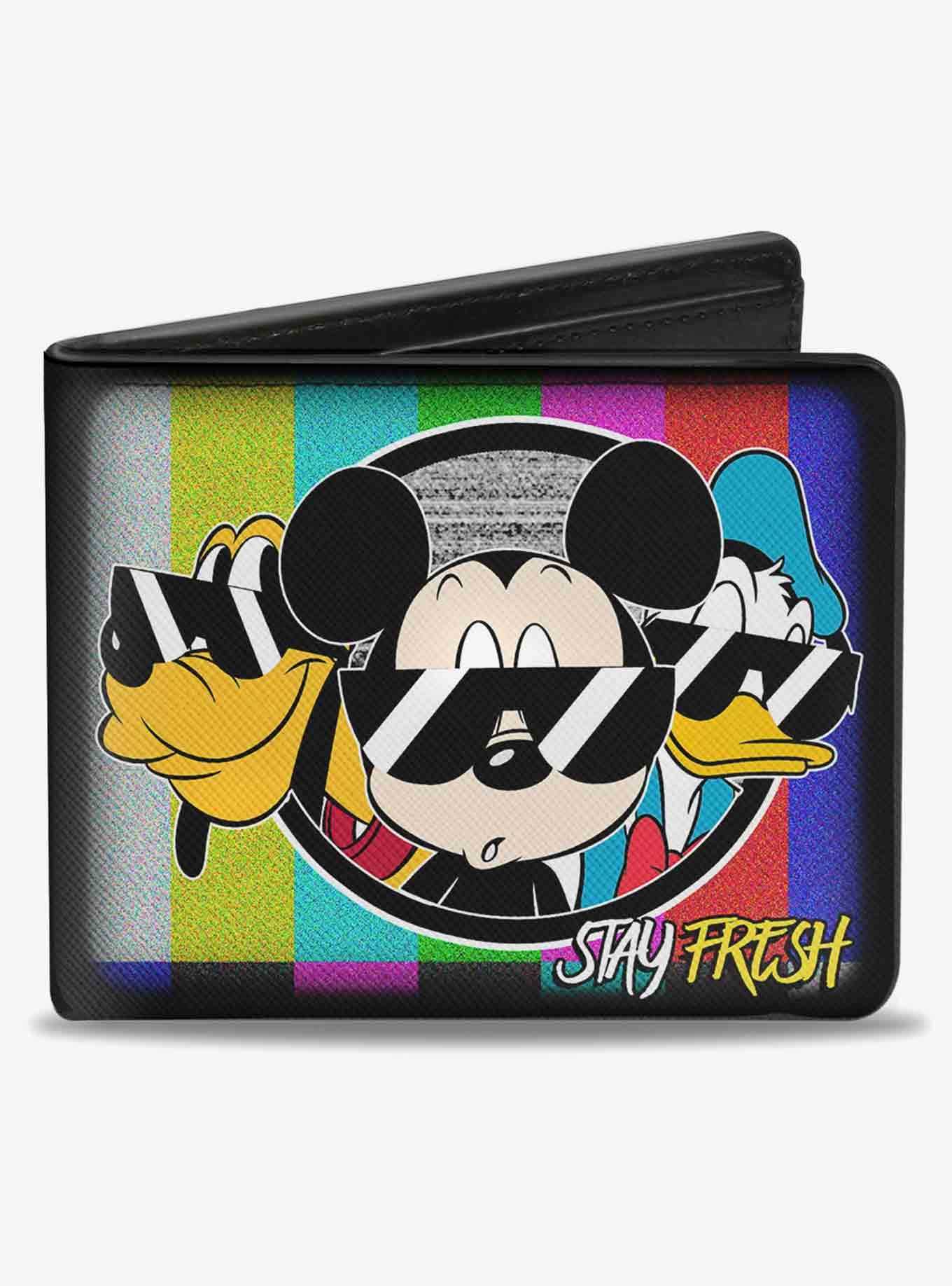 Disney Pluto Mickey Mouse Donald Duck Stay Fresh Group Bifold Wallet, , hi-res