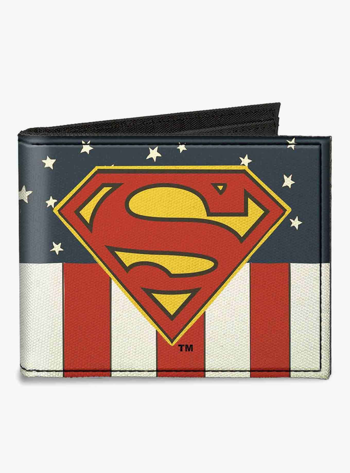 DC Comics Superman Shield Americana Canvas Bifold Wallet, , hi-res
