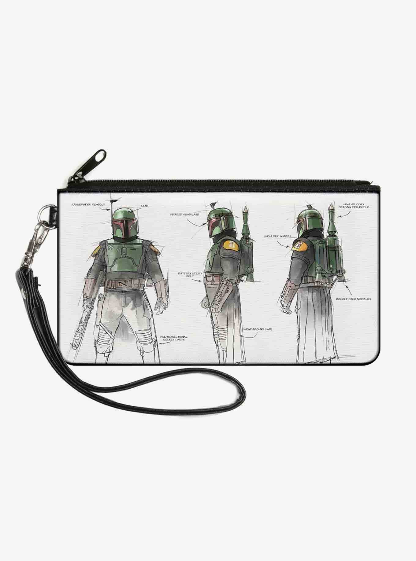 Star Wars The Book of Boba Fett All Sides Schematic Canvas Zip Clutch Wallet, , hi-res