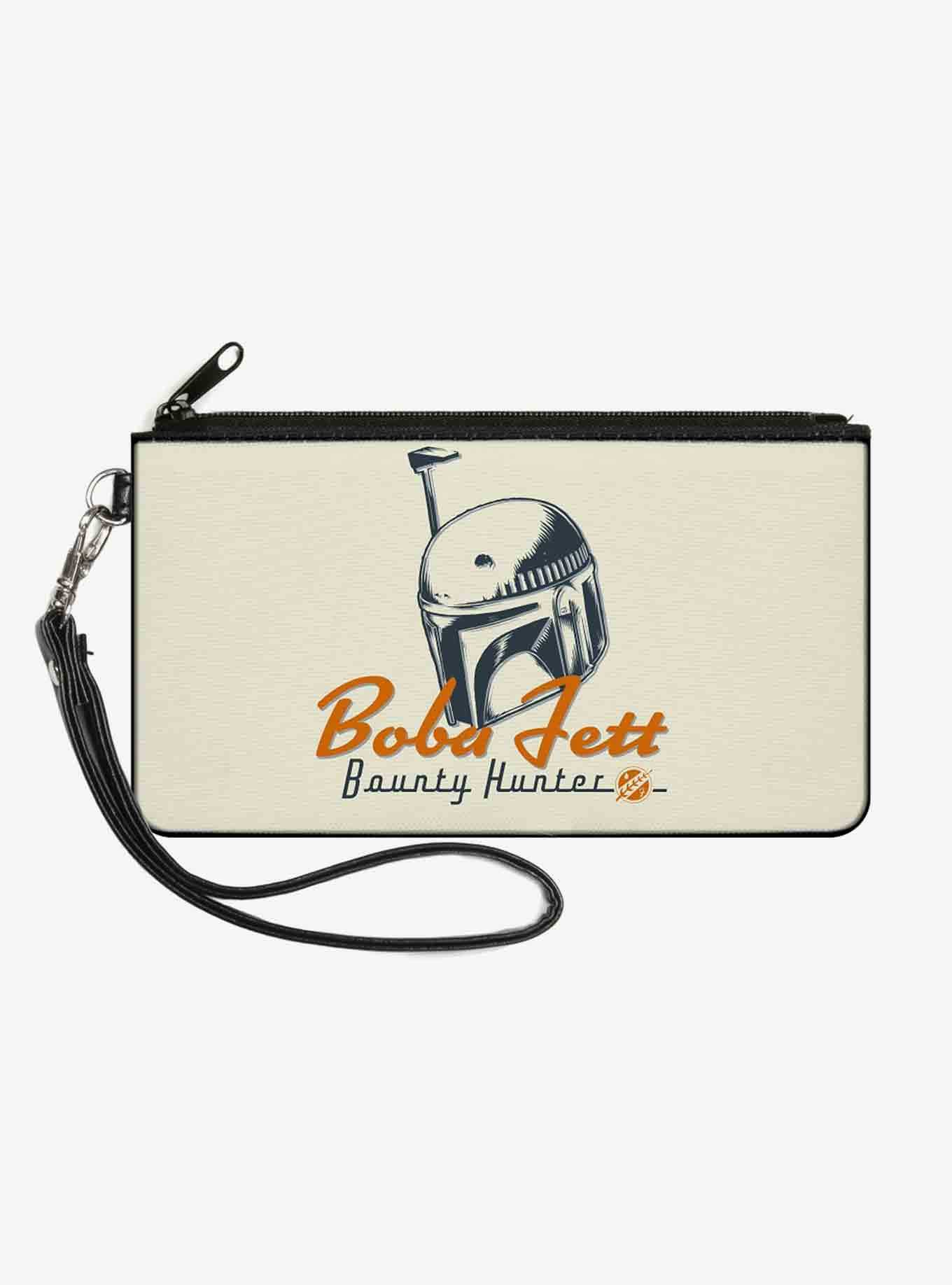 Star Wars The Book of Boba Fett Bounty Hunter Helmet Canvas Zip Clutch Wallet, , hi-res