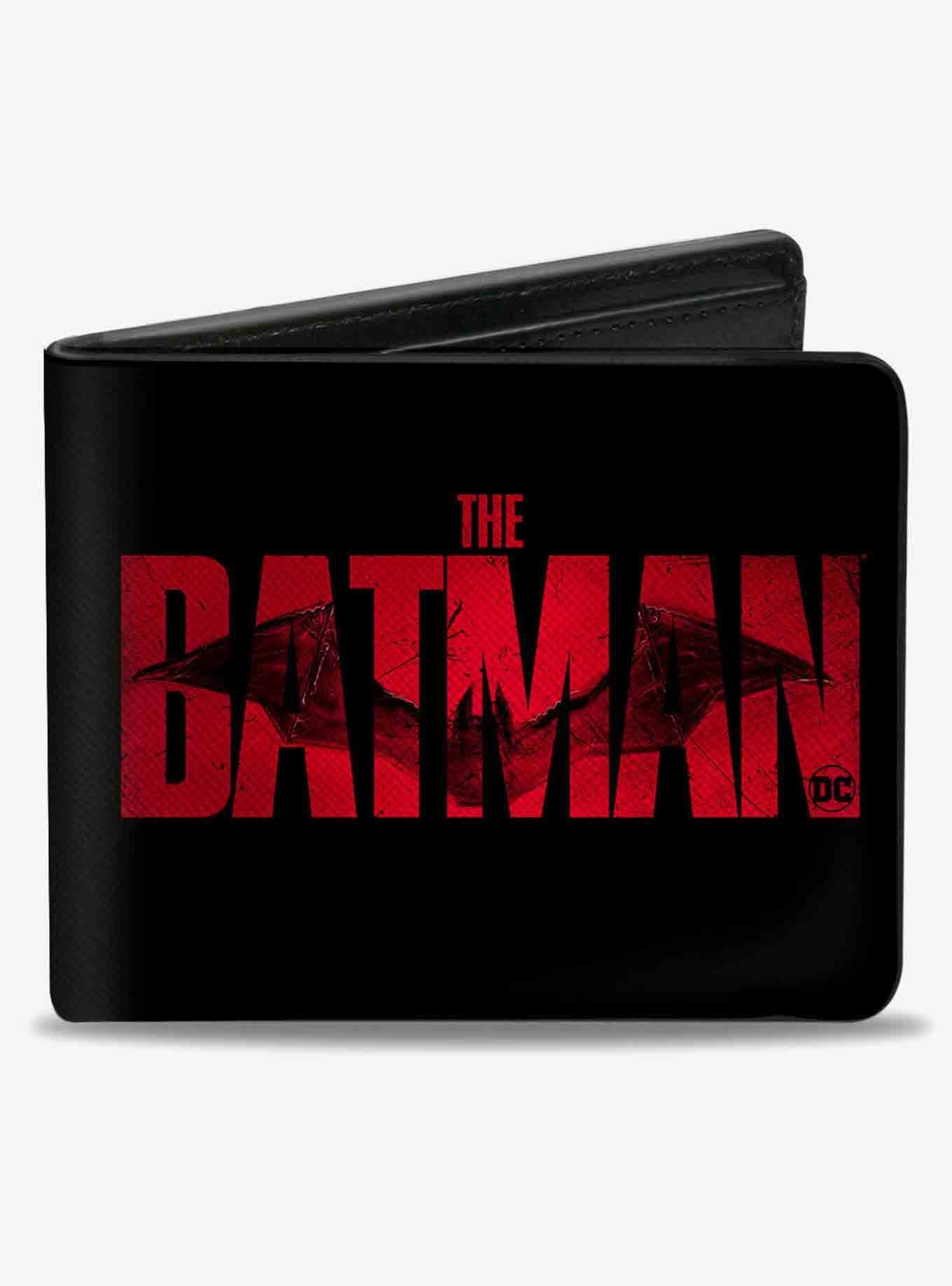 DC Comics The Batman Movie Bat Title Weathered Bifold Wallet, , hi-res