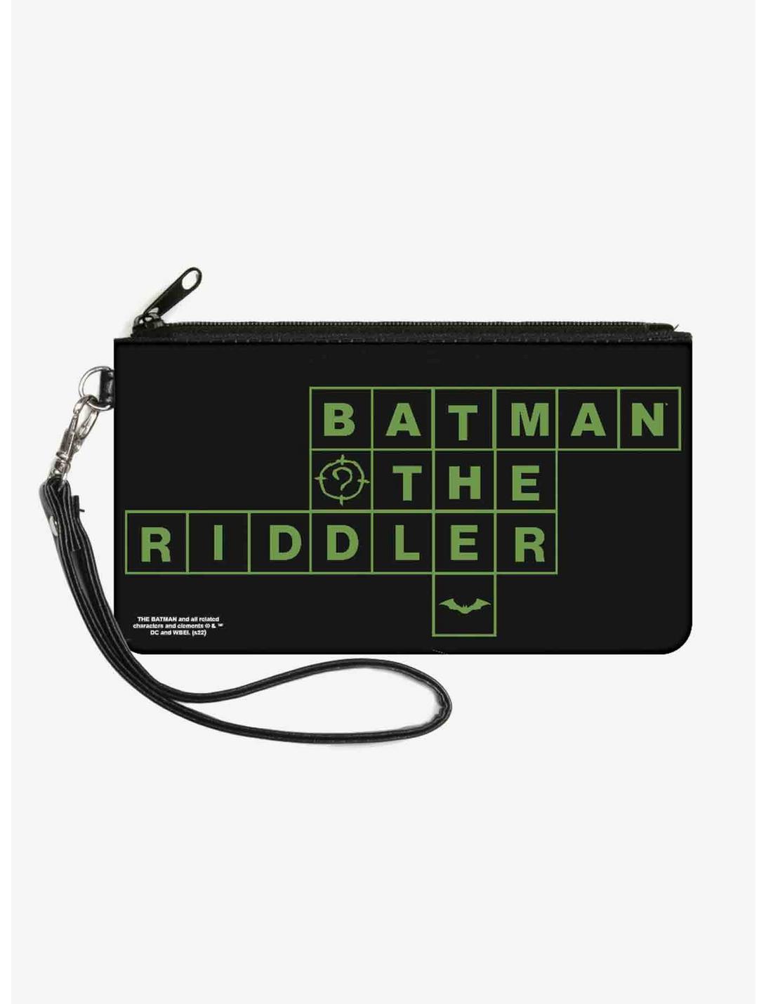 DC Comics The Batman Movie Crossword Puzzle Canvas Zip Clutch Wallet, , hi-res