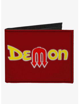Vintage Dodge Demon Logo Vintage Dodge DEMON Logo Burgundy Canvas Bifold Wallet, , hi-res