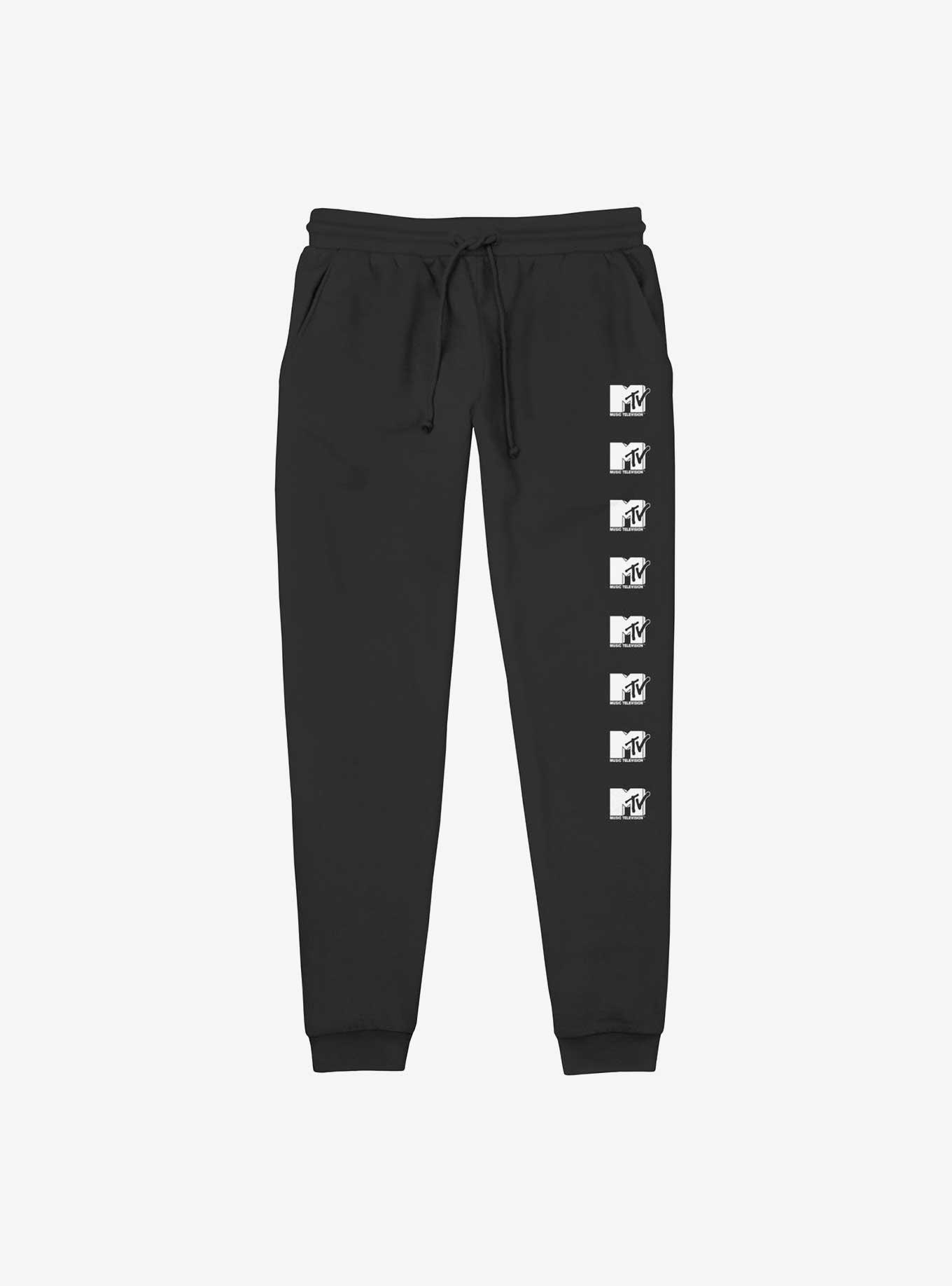 MTV Logo Repeat Jogger Sweatpants, BLACK, hi-res