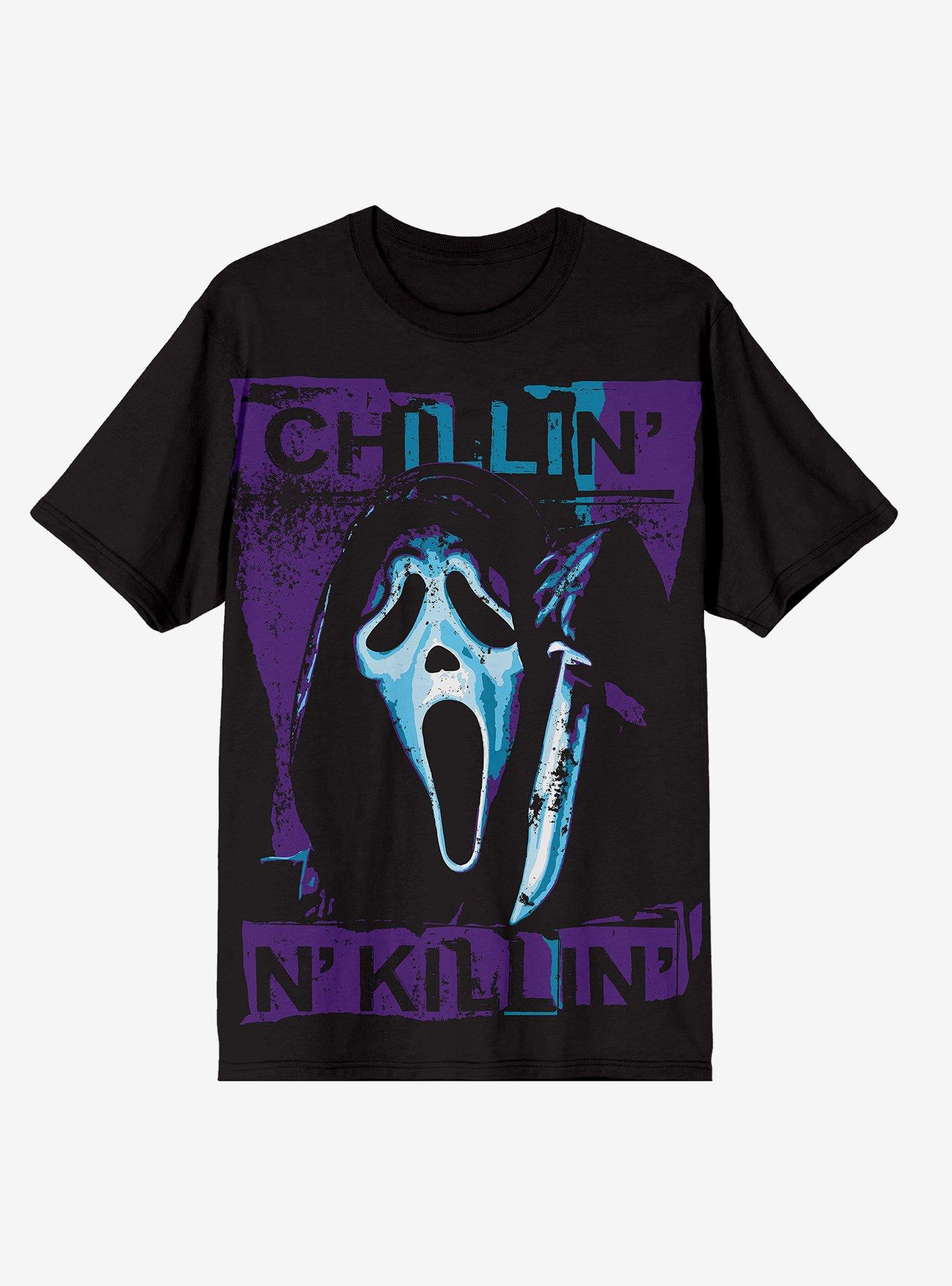 Scream Ghost Face Jumbo Chillin' T-Shirt, BLACK, hi-res