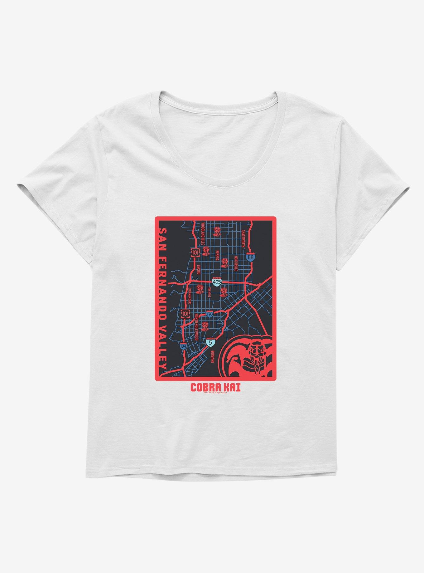 Cobra Kai San Fernando Valley Map Girls T-Shirt Plus Size, , hi-res